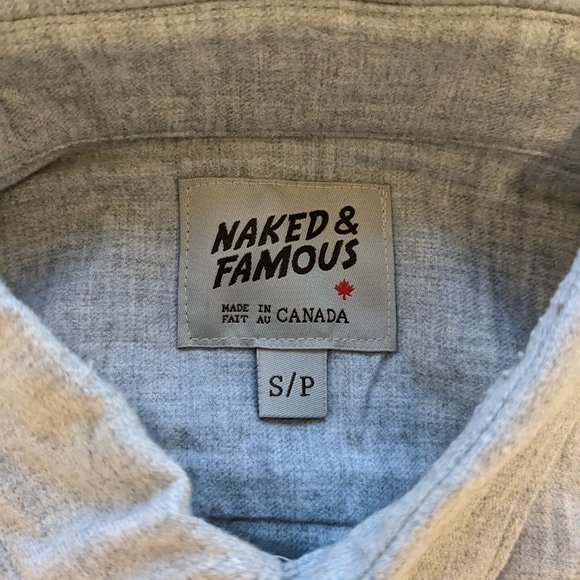 Naked & famous grey flannel regular shirt - Picture 4 of 5
